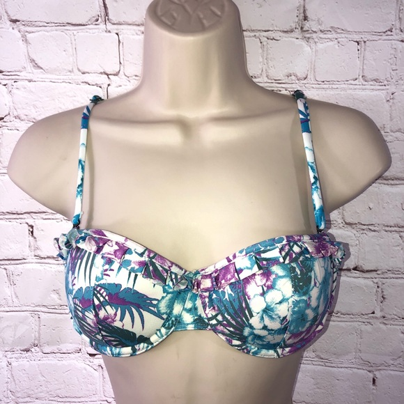 H&M Tropical‎ Print Bikini Top - Picture 1 of 4